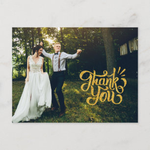 Rustic Gold Sparkle Wedding Vielen Dank Postkarten