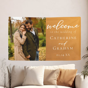 Rustic Gold Verlobung Foto Boho Wedding Willkommen Banner