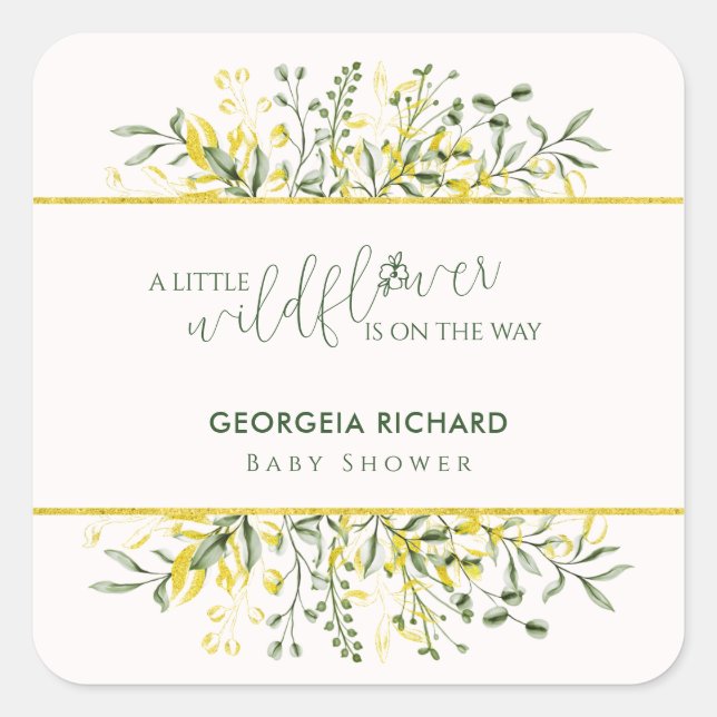 Rustic Golden Frame Wildflower on the way  Sticker (Vorderseite)