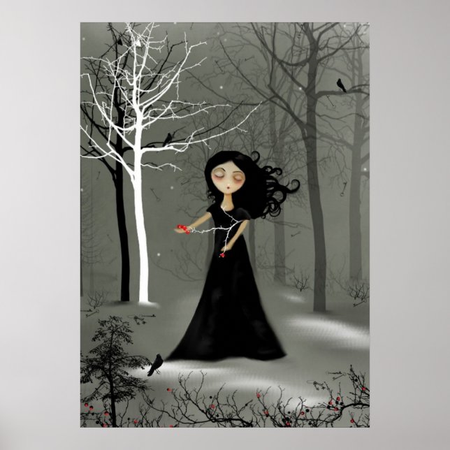 Rustic Goth Melancholy Girl Poster (Vorne)