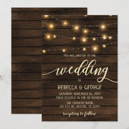Rustic Grange Bois Chaîne lumières invitations de 