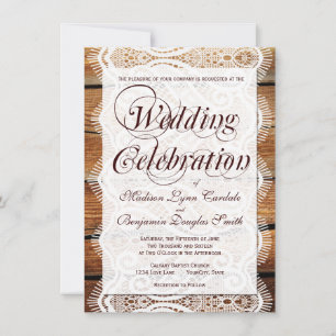 Rustic Grange Bois Mariage Invitations de célébrat