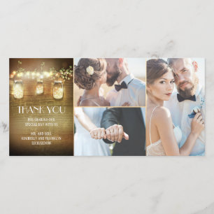 Rustic Grange éclaire Mason Jar Mariage Merci