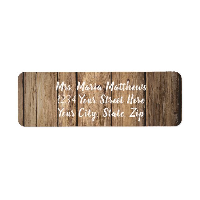 Rustic Grange Wood Country Adresse Étiquettes (Devant)
