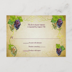 Rustic Grapevine Vineyard Mariage Réponse RSVP