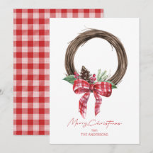 Rustic Grapevine Wreath Frohe Weihnachten