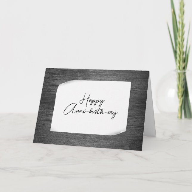 Rustic Gray Barnwood Birthday Karte (Vorderseite)