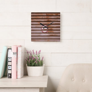 Rustic Grazie Shutter Napoli 1 Quadratische Wanduhr