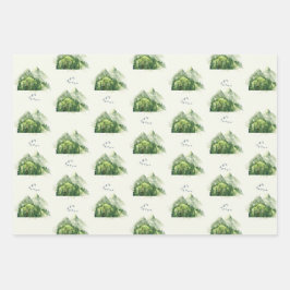 Rustic Green Evergreen Forest Nature Geschenkpapier Set