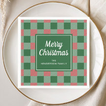 Rustic Green Kariert Frohe Weihnachten