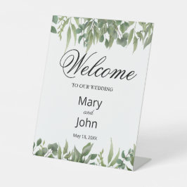 Rustic Green Leaves Greenery Foliage Wedding Sockelschild