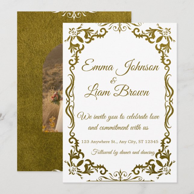 Rustic Green Mexican Wedding Invitation Einladung (Vorne/Hinten)