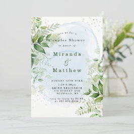 Rustic Greenery Dusty Blue Couples Dusche lädt ein