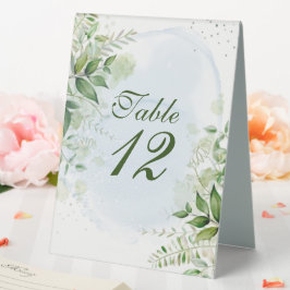 Rustic Greenery Dusty Blue Wedding Tischnummern T Tischaufsteller