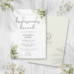 Rustic Greenery Monogram Bridesmaids Brunch Einladung<br><div class="desc">Dieses elegante botanische Grün verlasse Bridesmaids Brunch Einladung kann mit Ihren Informationen in chic Typografie mit Ihren Monogramm Initialen auf der Rückseite personalisiert werden. Entwickelt von Thisisnotme©</div>