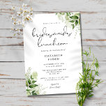 Rustic Greenery Monogram Bridesmaids Luncheon Invi Einladung<br><div class="desc">Dieses elegante botanische Grün verlasse die Einladung von Brautmädchen zum Mittagessen,  kann mit Ihren Informationen in schicker Typografie personalisiert werden,  mit Ihren Monogramm-Initialen auf der Rückseite. Entwickelt von Thisisnotme©</div>