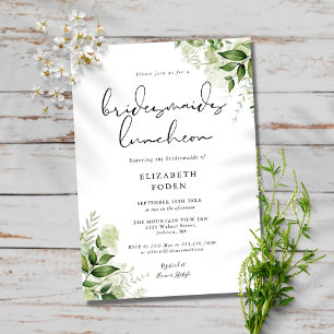 Rustic Greenery Monogram Bridesmaids Luncheon Invi Einladung