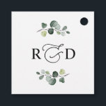 Rustic Greenery Monogram Wedding Vielen Dank Geschenkanhänger<br><div class="desc">Dieses individuell anpassbare Tag wurde für die Koordination mit unserer Boho Greenery Collection entworfen. Es enthält Eukalyptuszweige in Aquarellfarbe mit kalligrafischem Text,  gepaart mit einer klassischen Serife in schwarz. Matching-Elemente verfügbar.</div>