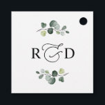 Rustic Greenery Monogram Wedding Vielen Dank Geschenkanhänger<br><div class="desc">Dieses individuell anpassbare Tag wurde für die Koordination mit unserer Boho Greenery Collection entworfen. Es enthält Eukalyptuszweige in Aquarellfarbe mit kalligrafischem Text, gepaart mit einer klassischen Serife in schwarz. Matching-Elemente verfügbar.</div>