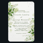 Rustic Greenery Vineyard White Wedding Invitation Magnet<br><div class="desc">This design features leaves in hunter emerald green watercolor colors,  classic white and light green beautiful background. Great for your greenery wedding celebrations!</div>
