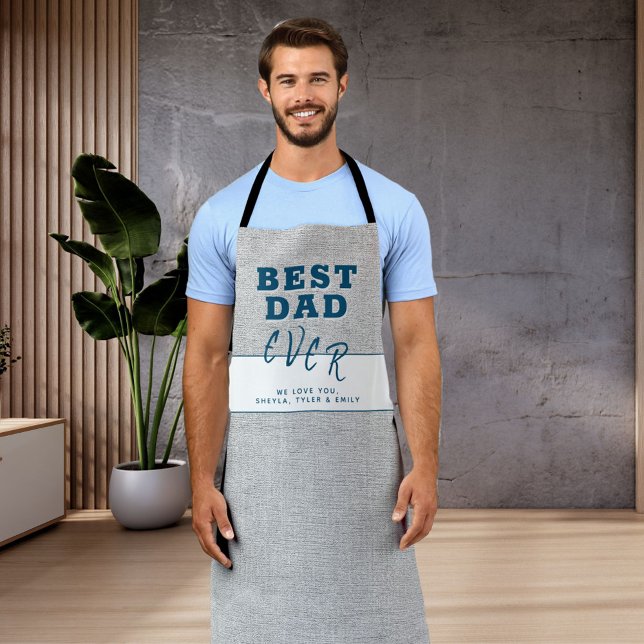 Rustic Grey Best Dad Father`s Day  Schürze (Von Creator hochgeladen)