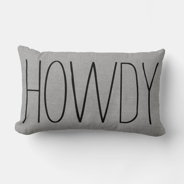Rustic Grey Howdy Lendenkissen (Vorderseite)