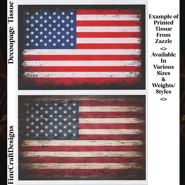 Rustic & Grunge American Flag Pair EW9 Decoupage Seidenpapier (Von Creator hochgeladen)