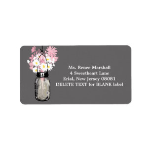 Rustic Hanging Mason Jar Wedding Adressaufkleber