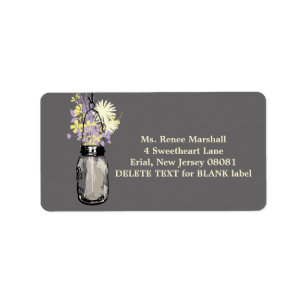 Rustic Hanging Mason Jar Wedding Adressaufkleber