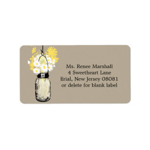 Rustic Hanging Mason Jar Wedding Adressaufkleber