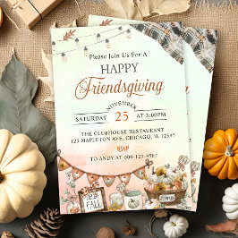 Rustic Happy Friendsgiving Pumpkin Einladung
