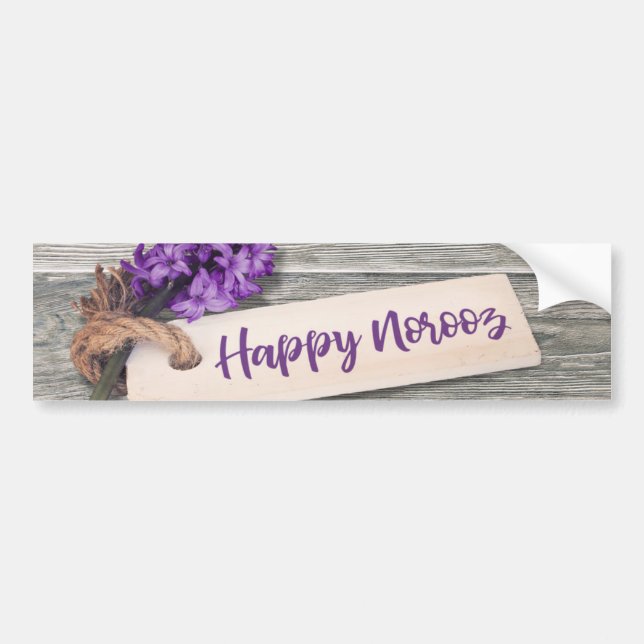 Rustic Happy Norooz Hyacinth - Bumper Sticker (Devant)