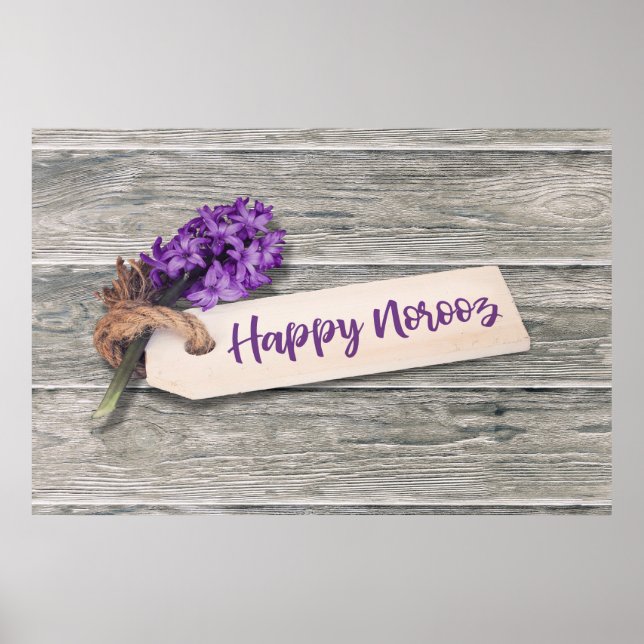 Rustic Happy Norooz Hyacinth - Poster (Devant)