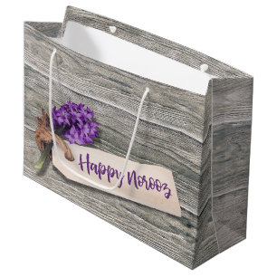 Rustic Happy Noroz Hyacinth - Große Geschenktasche Große Geschenktüte
