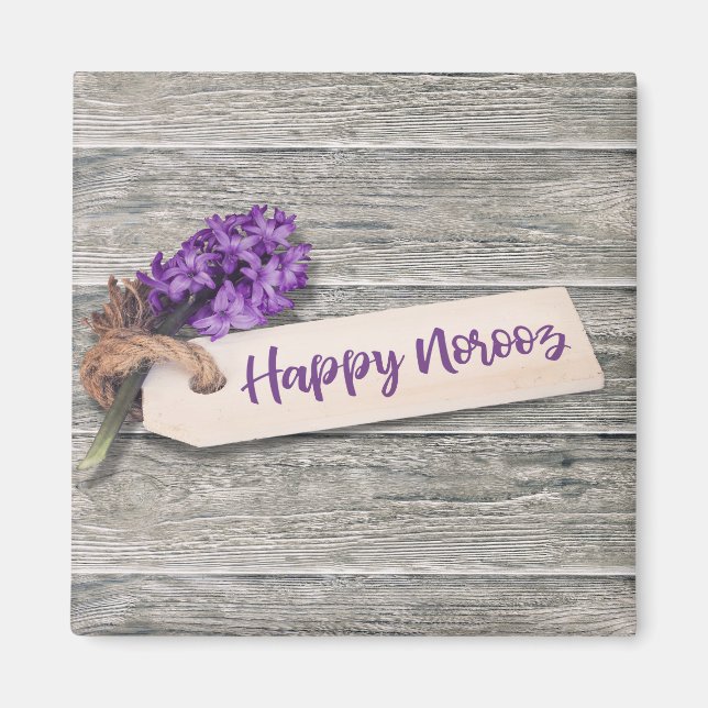 Rustic Happy Noroz Hyacinth - Magnet (Vorne)