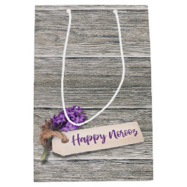 Rustic Happy Noroz Hyacinth - Medium Gift Bag Mittlere Geschenktüte