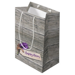 Rustic Happy Noroz Hyacinth - Medium Gift Bag Mittlere Geschenktüte