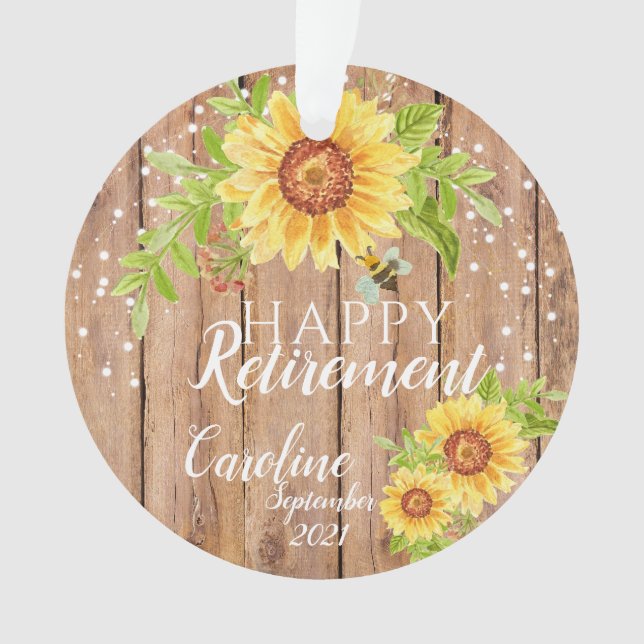 Rustic Happy Retirement Floral Personnalisé (devant)