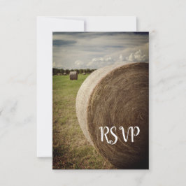 Rustic Hay Bales Ranch Wedding RSVP Karte