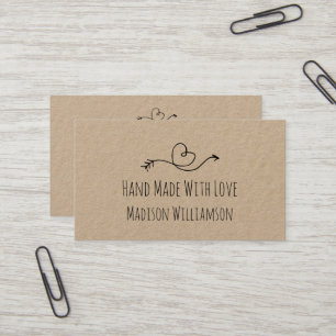 Rustic Heart Kraftpapier Handgemacht Von Visitenkarte