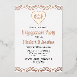 Rustic Heft Monogram Engagement Party Folieneinladung