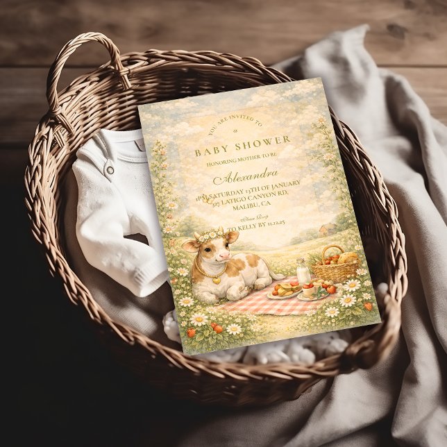 Rustic Highland Cow Baby Shower Einladung (Von Creator hochgeladen)