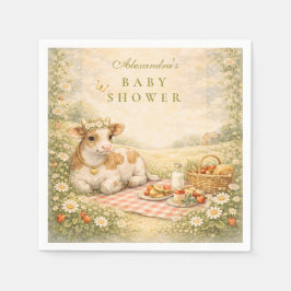 Rustic Highland Cow Baby Shower Serviette