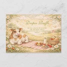 Rustic Highland Cow Diapper Raffle Begleitkarte