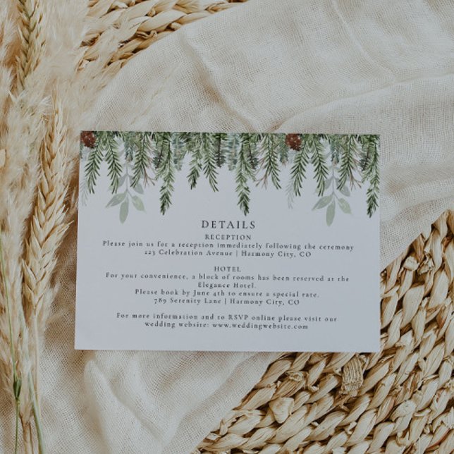Rustic Holiday Mariage Détails Carte de boîtier (Créateur téléchargé)