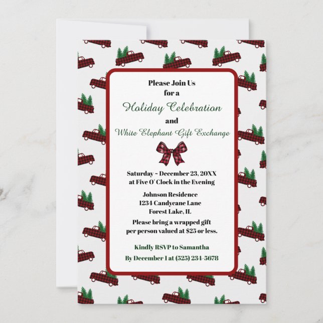 Rustic Holiday Party Vintage Truck Invitation (Devant)