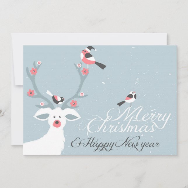 Rustic Holiday Reindeer Frohe Weihnachten (Vorderseite)