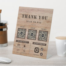 Rustic Holz Grain Scan zu zahlen 3 QR Code Vielen 