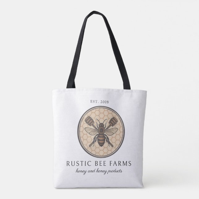 Rustic Honey Bee Beekeeper Apiary Tasche (Rückseite)