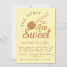 Rustic Honey Bee Yellow Sweet Birthday Einladung